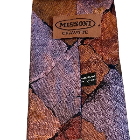 MISSONI Men's Tie 100% Silk Made in Italy Geometric Colorful All Over - Picture 3 of 6